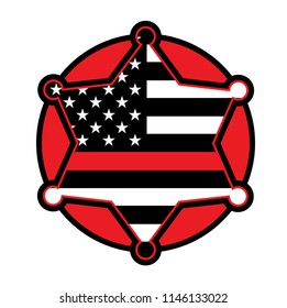 A red firefighter fireman badge emblem illustration. Vector EPS 10 available.