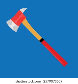 Red firefighter gear axe illustration