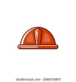 Red fireman helmet cartoon Icon Logo Illustration Isolated on white background. Labour Day or May Day icon. Vector fireman or firefighter hat