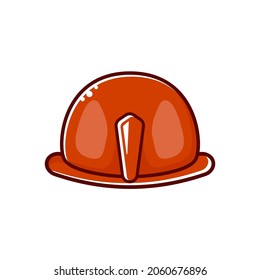 Red fireman helmet cartoon Icon Logo Illustration Isolated on white background. Labour Day or May Day icon. Vector fireman or firefighter hat