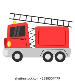 Red Firetruck Cartoon Vector Illustration