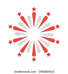 red firework festive celebration isolated