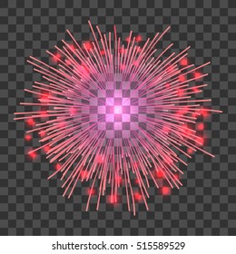 Red firework icon. Realistic illustration of red firework vector icon for web