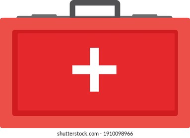 Rote Erste Hilfe, Illustration, Vektorgrafik auf weißem Hintergrund.