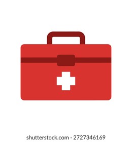 Caixa vermelha de primeiros socorros para equipamento médico de emergência e segurança