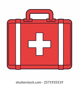 Red First Aid Kit Icon Vector Graphic