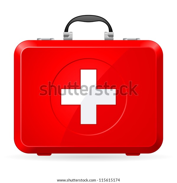 Red First Aid Kit Illustration On Stock Vector (Royalty Free) 115615174