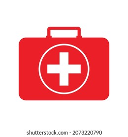 red first aid kit isolated
