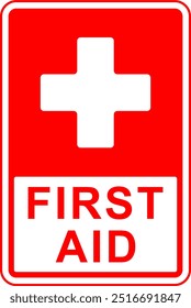 Red First Aid Logo Icon in Flat Cartoon Style, Isolated on White Background, Editable and Scalable Vector EPS File, Ideal for Stickers, Symbols, Graphics, and Print Ready Design Elements