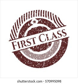 Red First Class distressed with rubber seal texture