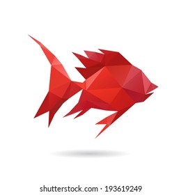 Red fish abstract isolated on a white background, vector illustration
