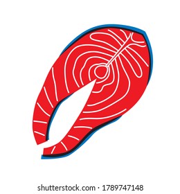 Vector de alimentos de peces rojos. Ingredientes de cocina de vectores. Arte moderno con predilección por el mar