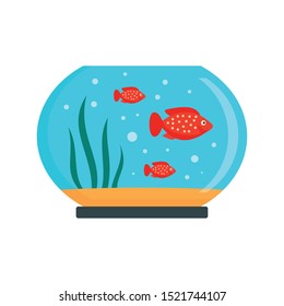 Red fish aquarium icon. Flat illustration of red fish aquarium vector icon for web design