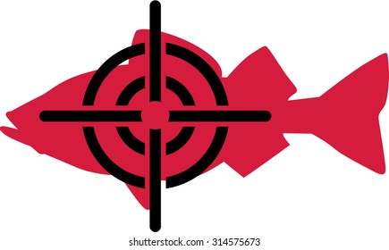 Red fish with crosshair