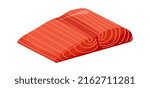 Red fish fillet Seafood icon. Vector illustration