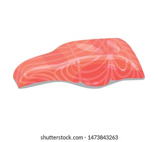 Red fish fillet. Vector illustration on white background.