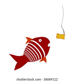 Red fish and fishing bait