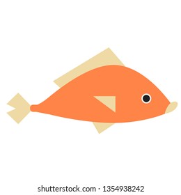 Red fish flat illustration on white
