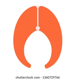Red fish flat illustration on white
