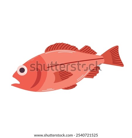 Red fish icon clipart avatar logotype isolated illustration