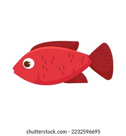 red fish icon isolated design