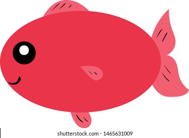 Red fish, illustration, vector on white background.