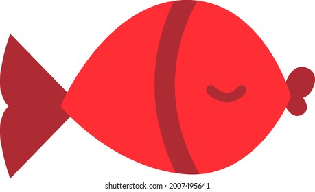 Red fish, illustration, vector on a white background.