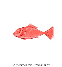red fish illustration without background