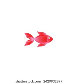 Red fish logo design modern minimalist