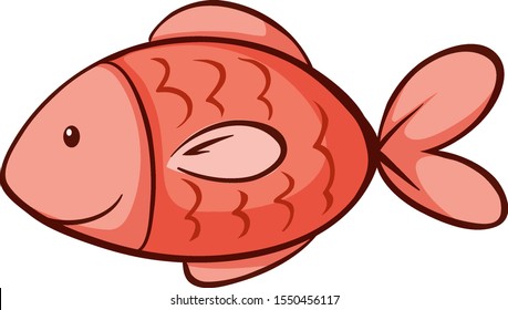 Red fish on white background illustration