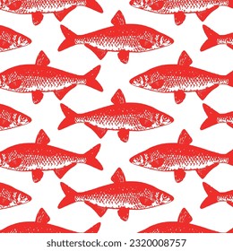 Red Fish Pattern, Background, Wallpaper