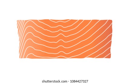 red fish salmon for sushi food menu vector illustration Isolated white background.