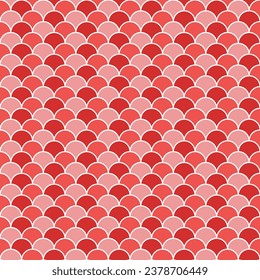 Red fish scales pattern. fish scales pattern. fish scales seamless pattern. Decorative elements, clothing, paper wrapping, bathroom tiles, wall tiles, backdrop, background.