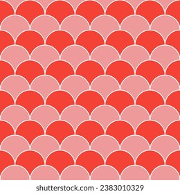 Red fish scales pattern. fish scales pattern. fish scales seamless pattern. Decorative elements, clothing, paper wrapping, bathroom tiles, wall tiles, backdrop, background.