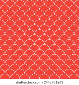 Motif d'écailles de poisson rouge. motif d'écailles de poisson. motif harmonieux d'écailles de poisson. Éléments décoratifs, vêtements, enveloppement de papier, carrelage de salle de bains, carrelage au mur, arrière-plan, arrière-plan abstrait.