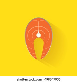 Red fish steak icon