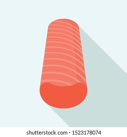 Red fish stick icon. Flat illustration of red fish stick vector icon for web design