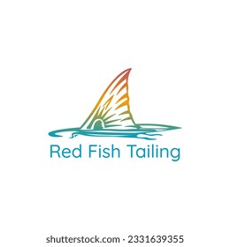 Red fish tail logo, suitable for the restaurant industry, fishermen, big fish fishing spots or anything related to the logo.