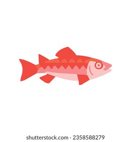 Ilustración vectorial de peces rojos, icono de peces multicolor plano aislado en fondo blanco