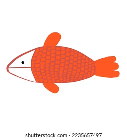 Red fish vector orange salmon sea