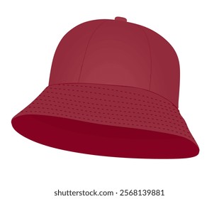 Red   fisherman hat. vector illustration