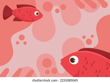 red fishes marine vector design