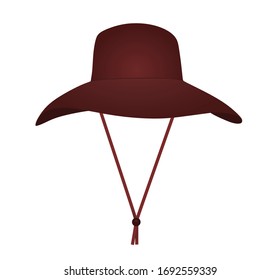 Red fishing hat. vector illustration