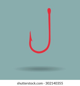 Red Fishing hook black