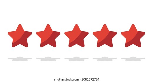 Red five star vector illustration