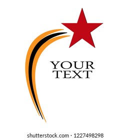 Red five-pointed star and three curved rays in the colors of St. George's ribbon