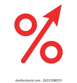 Red fixed interest rate icon showing stability, predictability, and confidence for long-term financial planning.