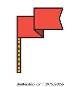 red flaf marker sign isolated