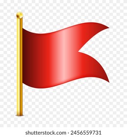Red flag. 3d map pin. Vector clipart isolated on transparent background. - Powered by Shutterstock - Get 15% off with code: PIKWIZARD15