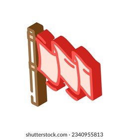 vector de icono isométrico de alerta de indicador rojo. signo de alerta de marca roja. ilustración de símbolo aislado